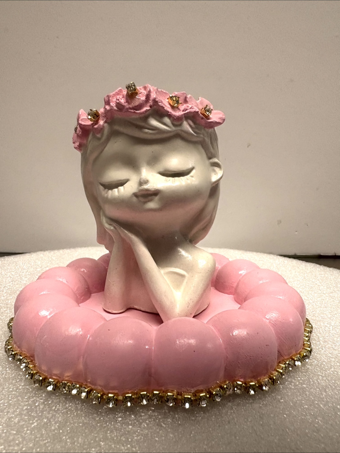 Handmade tray and little girl vase or trinket set - photo 4