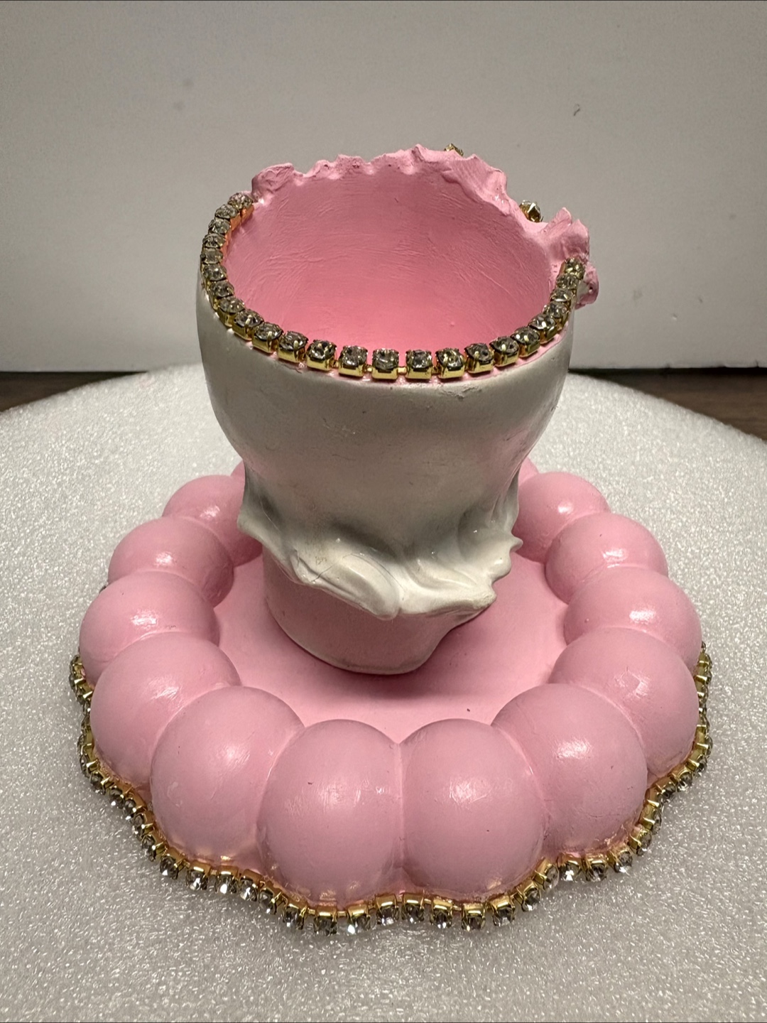 Handmade tray and little girl vase or trinket set - photo 3