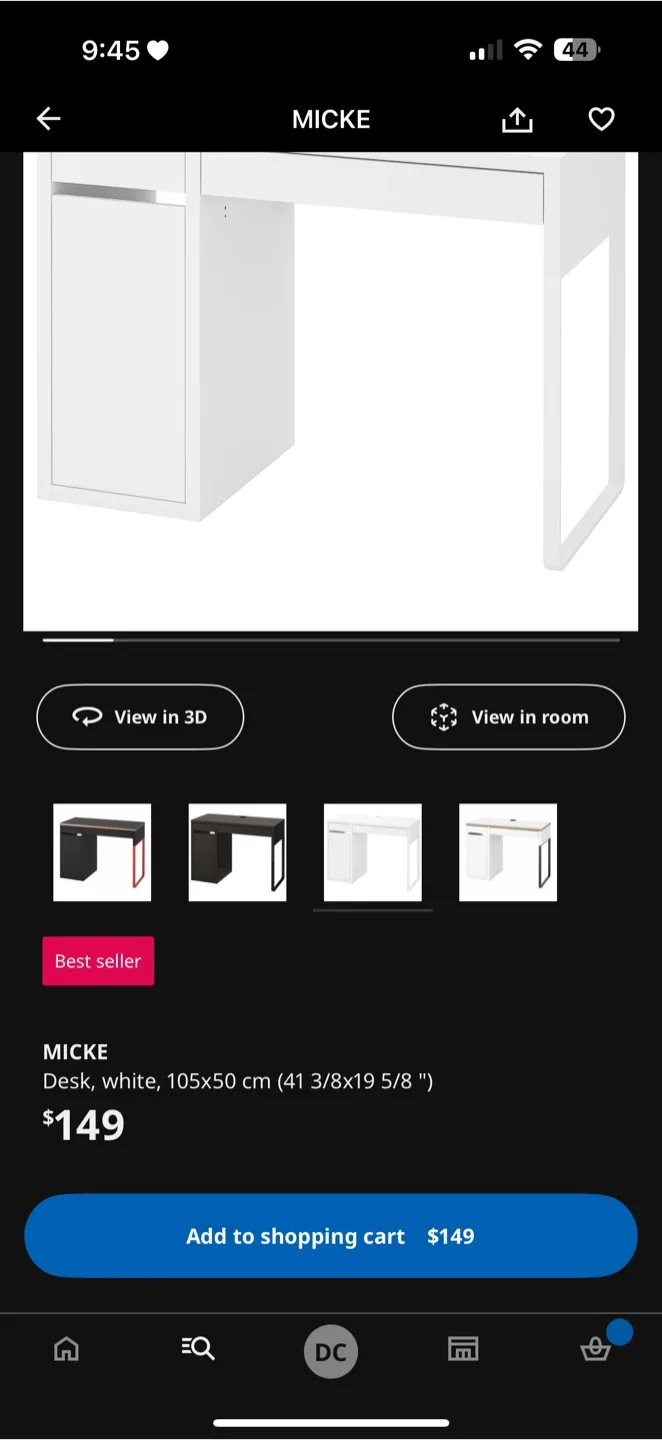 IKEA Micke Desk  + Plöja Desk Pad + Office Chair image indicator(2)