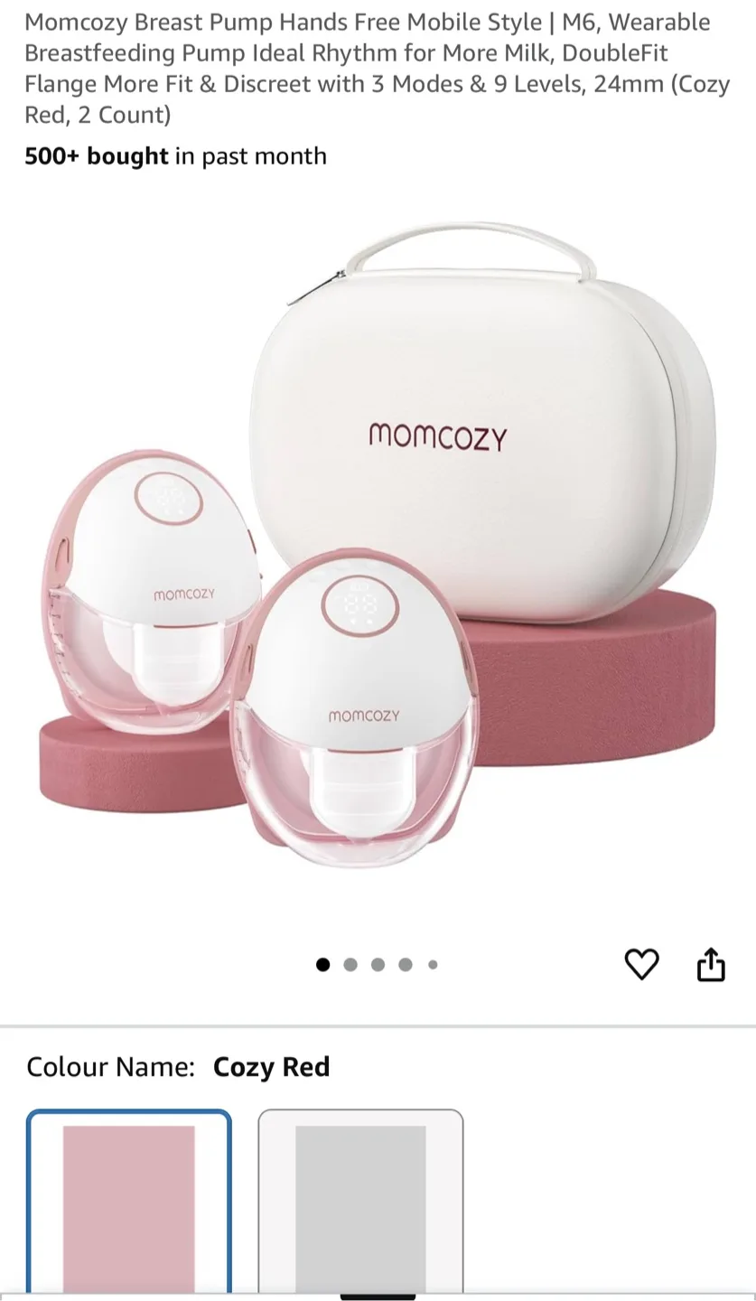 Momcozy M6 Breast Pump - Cozy Red 2 count thumbnail