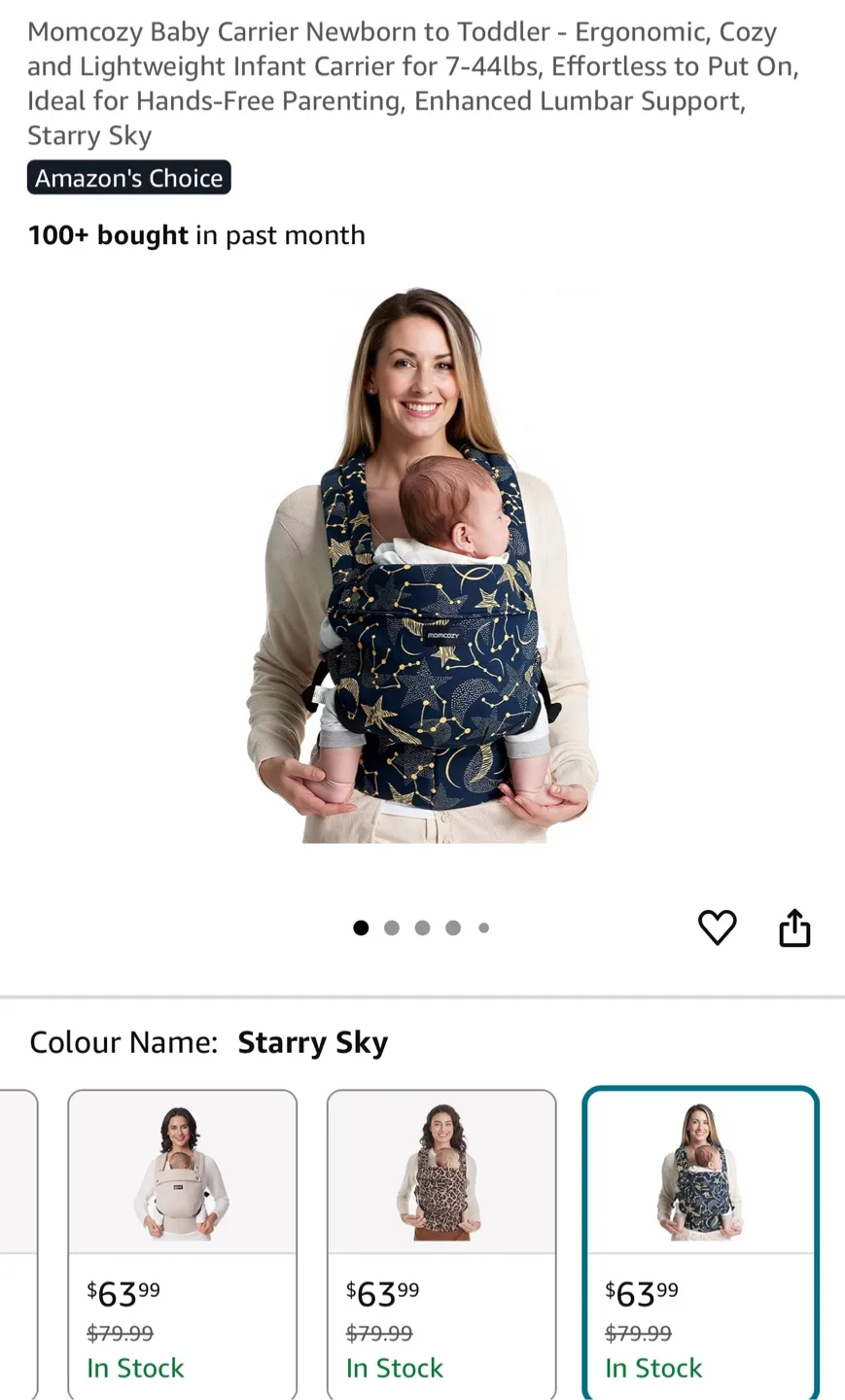 Momcozy Baby Carrier - Starry Sky Pattern thumbnail