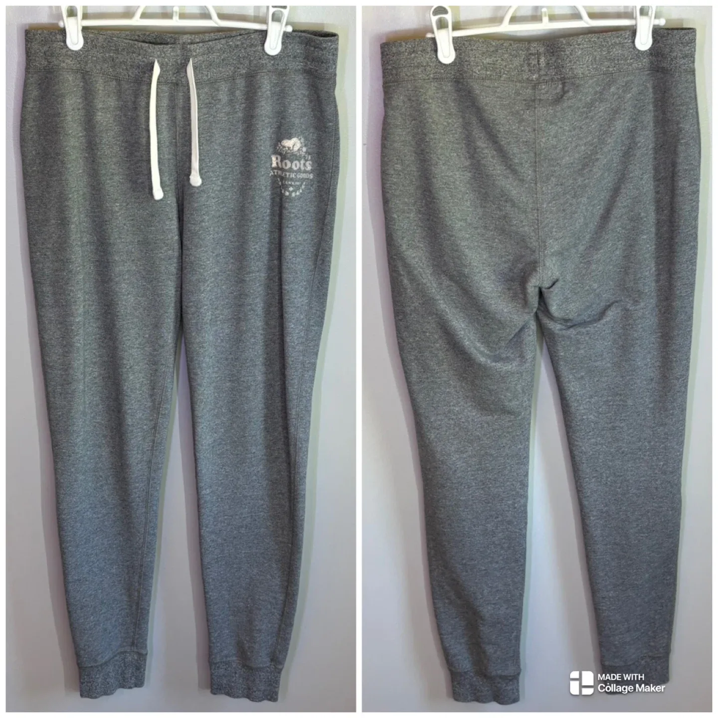 Roots Grey Slim Fit Joggers Sweatpants Womens Size M Tall thumbnail