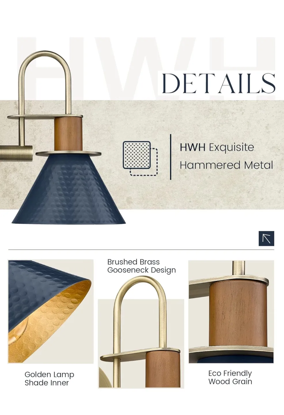 HWH Hammered Blue Wall Sconce - Medium image indicator(3)