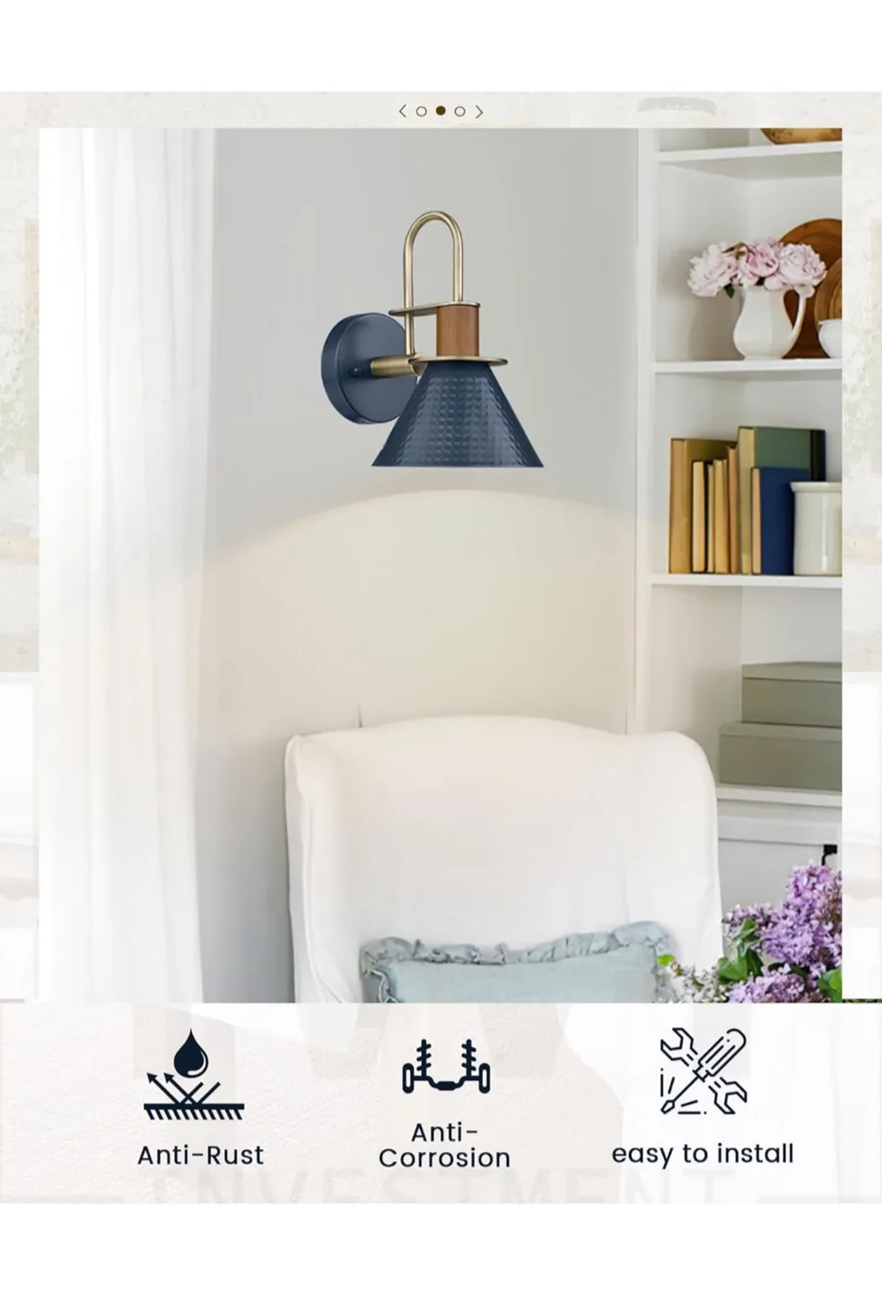 HWH Hammered Blue Wall Sconce - Medium image indicator(5)