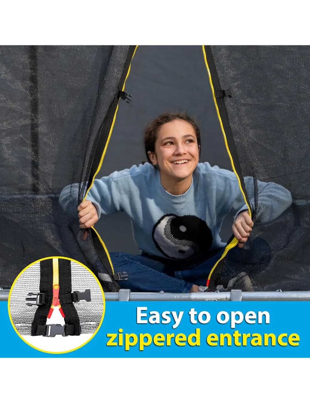 ANYTHING SPORTS 10ft Trampoline Replacement Enclosure Net image indicator(6)