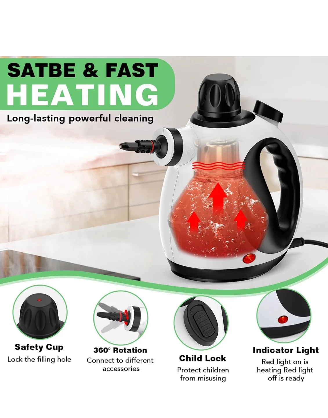 KOITAT Pressurized Handheld Steam Cleaner image indicator(5)