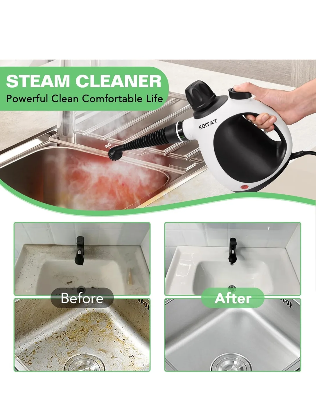 KOITAT Pressurized Handheld Steam Cleaner image indicator(8)