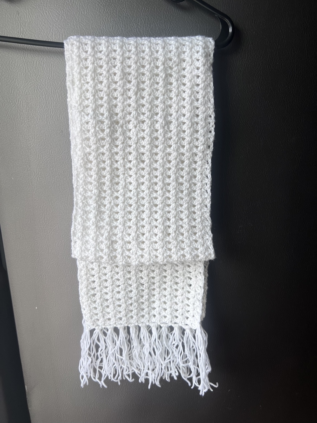 Handmade Knitted White Scarf
