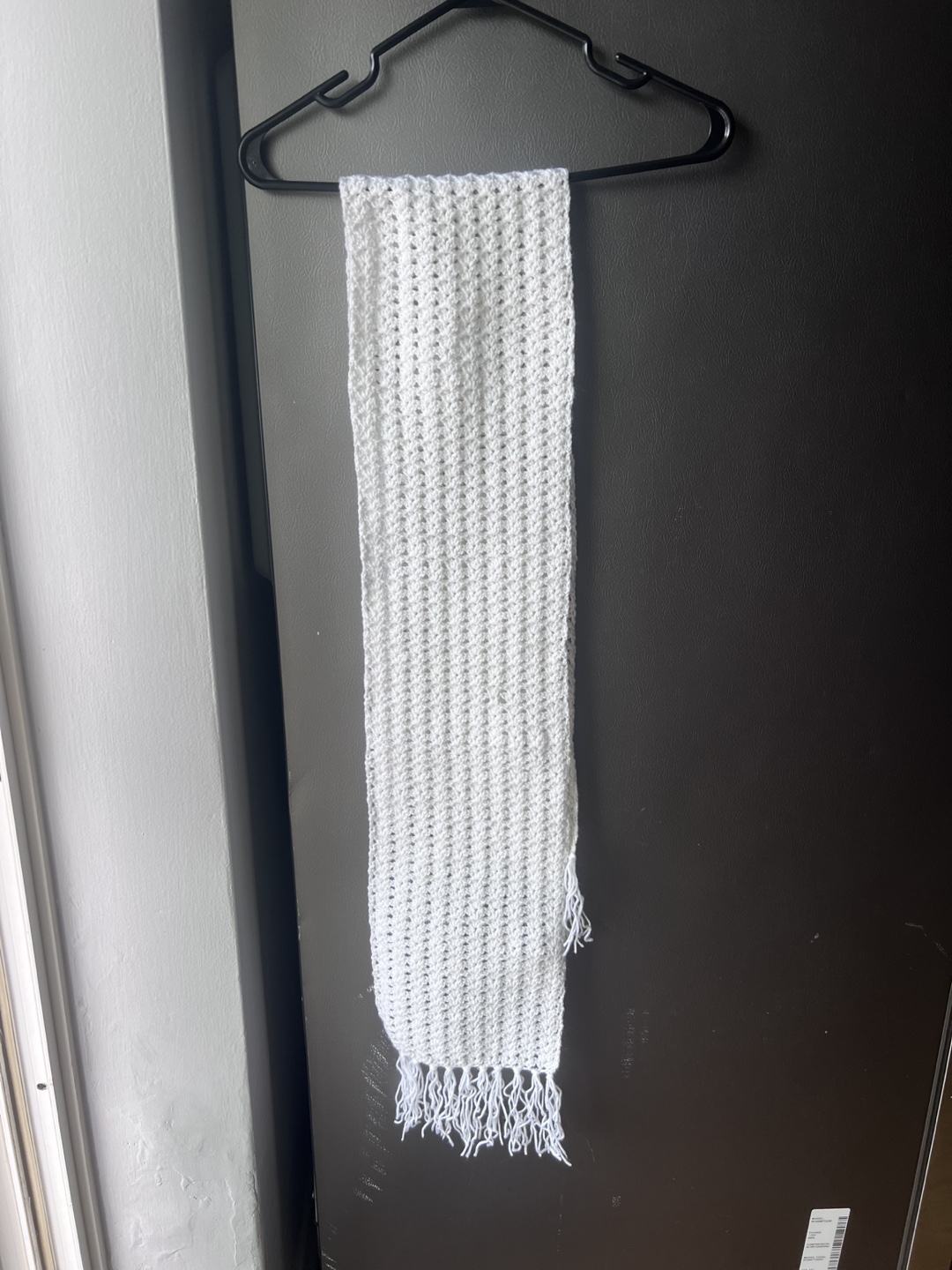 Handmade Knitted White Scarf - photo 5