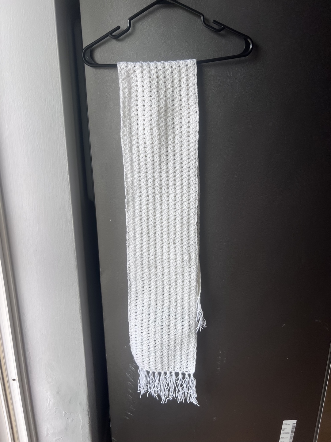 Handmade Knitted White Scarf - photo 4