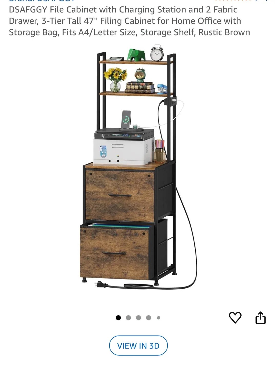DSAFFGGY File Cabinet with Charging Station thumbnail