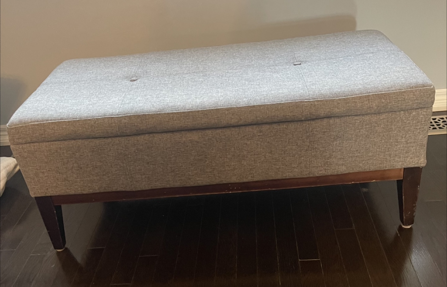 Grey Storage Ottoman Bench