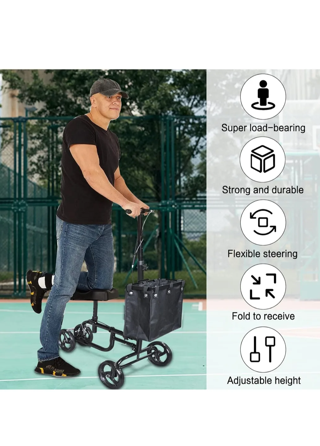 OKSTENC Economy Knee Walker - Steerable Knee Scooter image indicator(2)