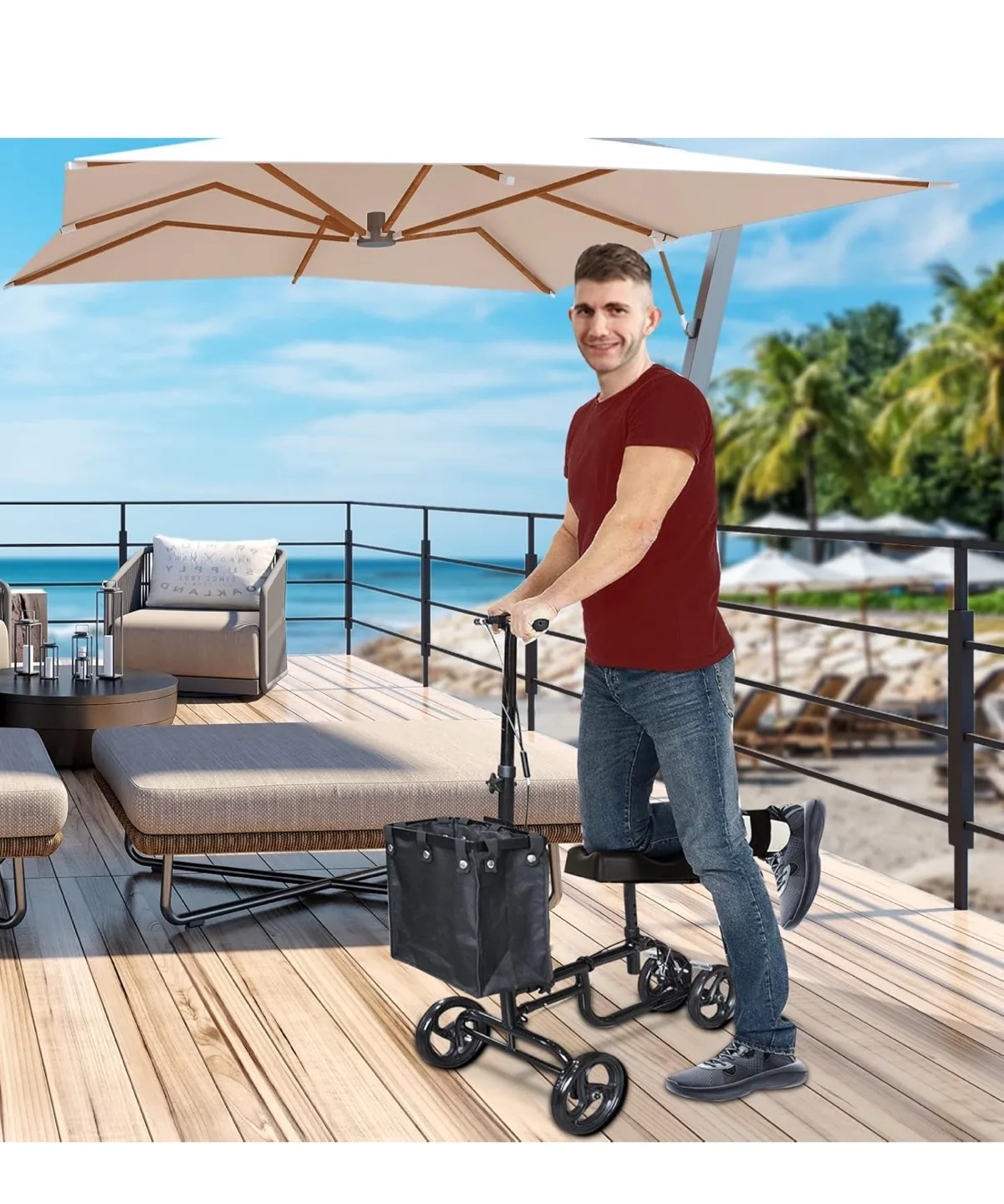 OKSTENC Economy Knee Walker - Steerable Knee Scooter image indicator(3)