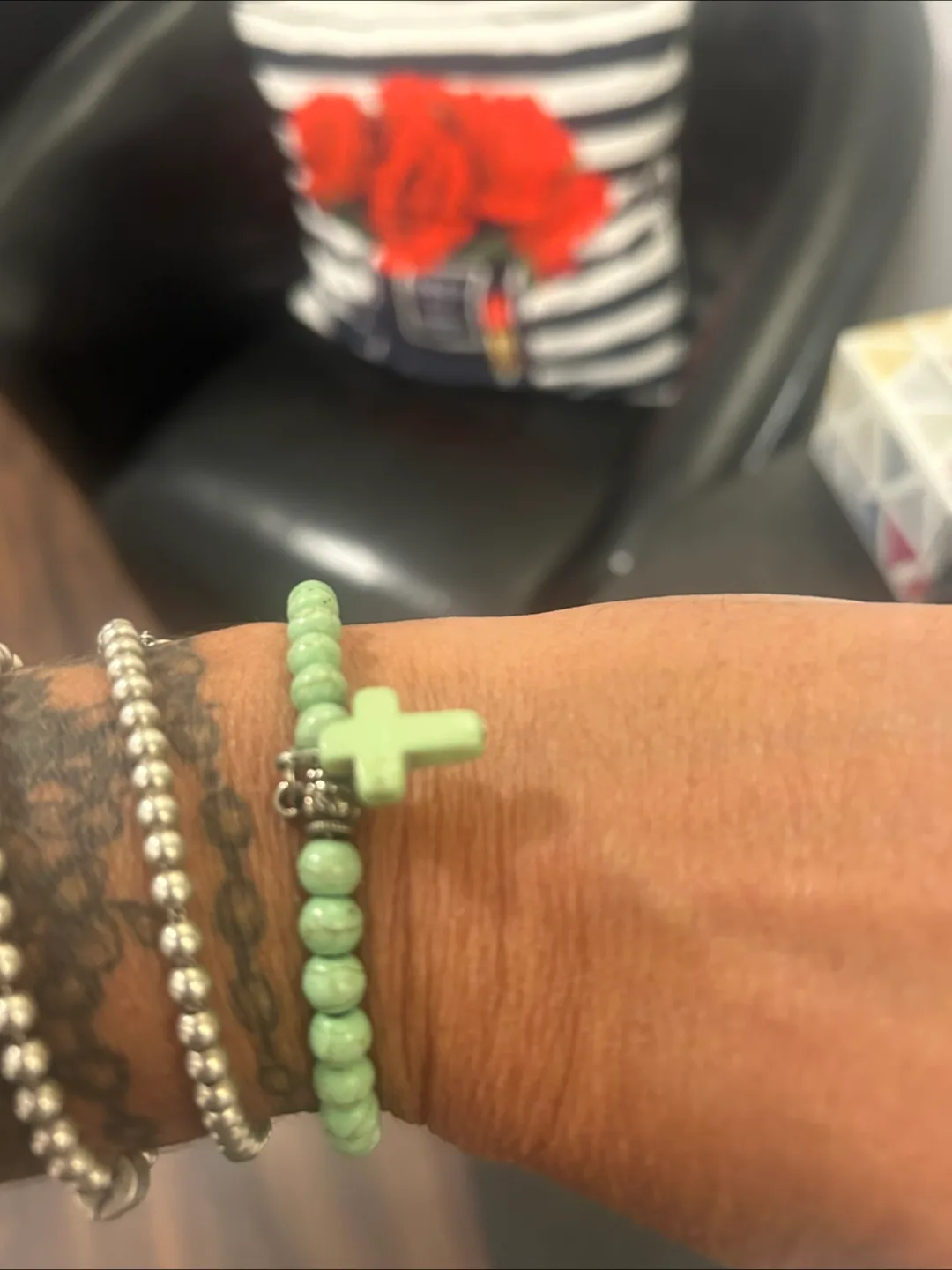 Beaded Cross Charm Bracelet thumbnail
