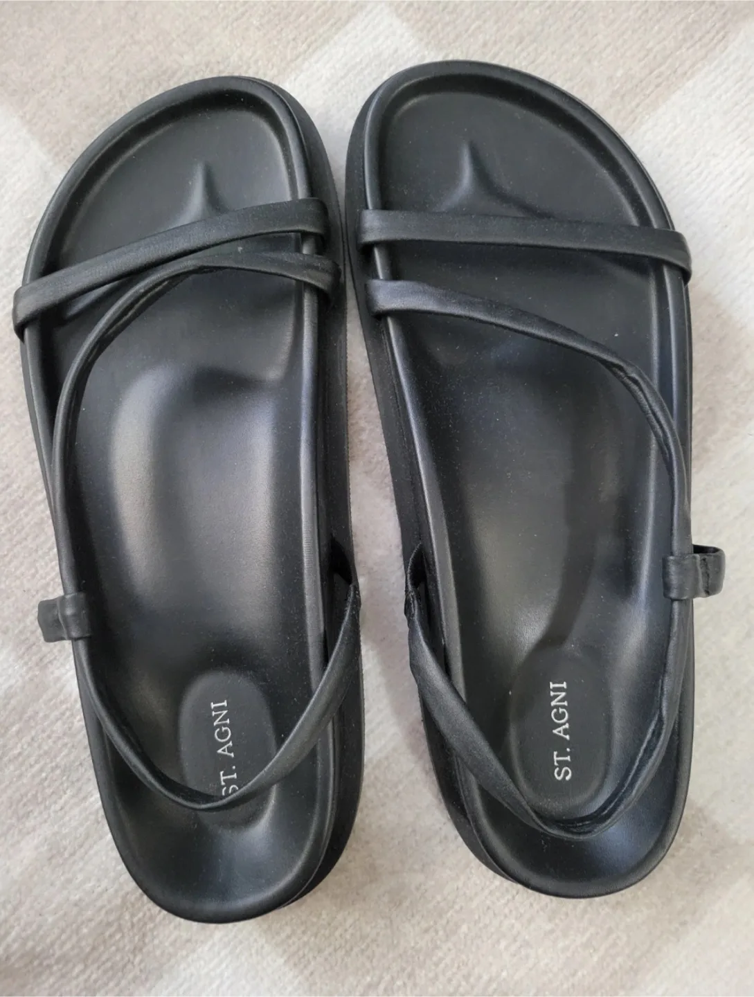 St. Agni Black Leather Sandals - Size 40 image indicator(2)