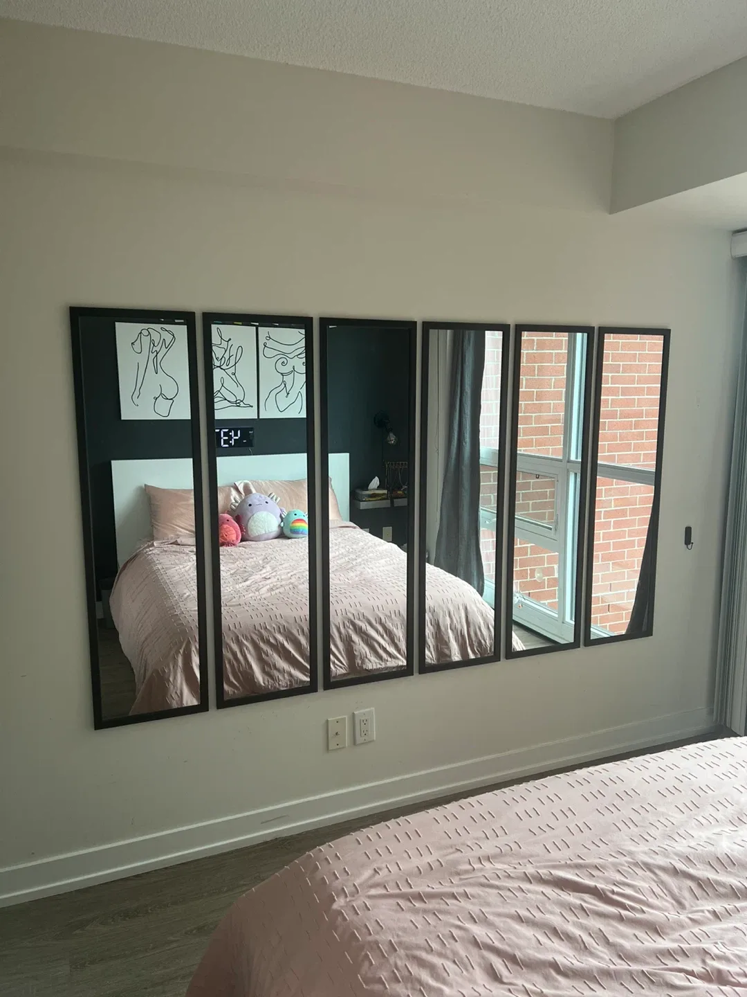 Black Framed Mirrors - 6 Piece Set thumbnail