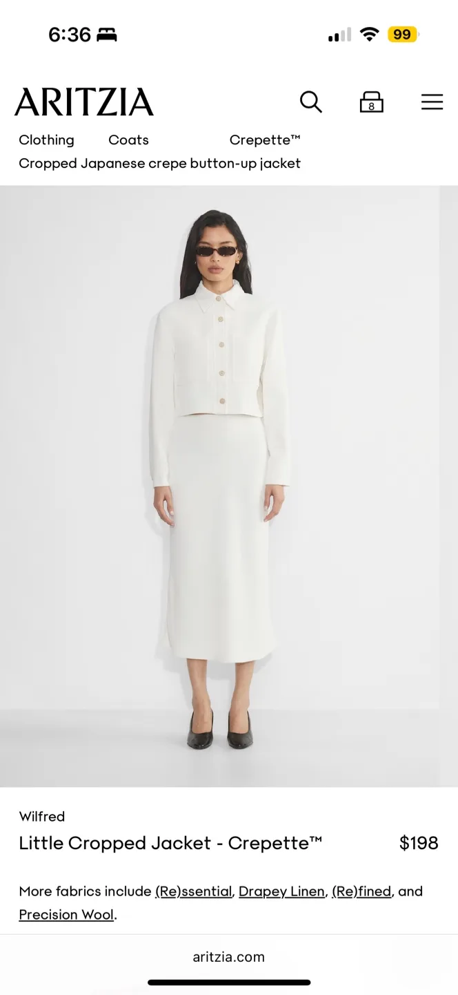 Aritzia Little Cropped Jacket Size L NWT image indicator(6)