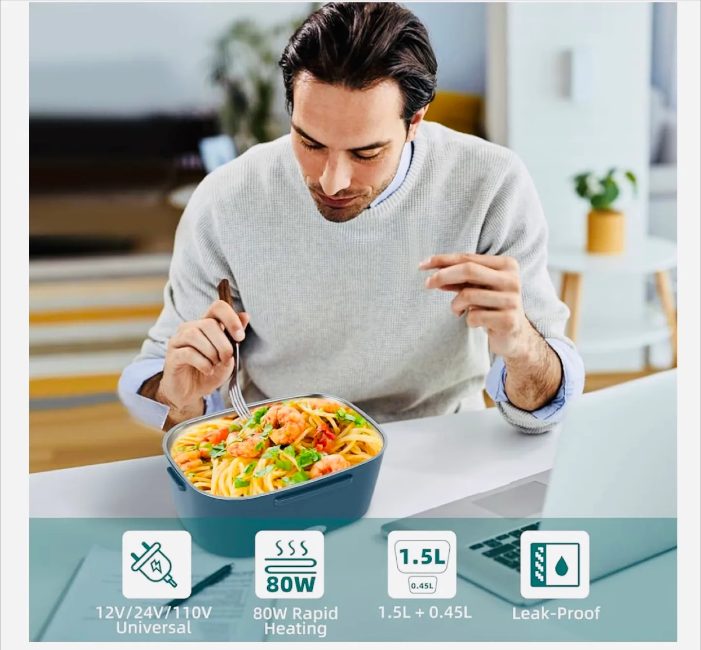 Portable Food Warmer Lunch Box - 1.5L image indicator(5)