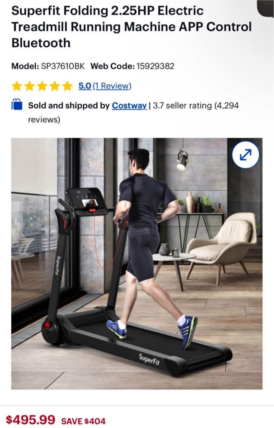 Superfit Folding Treadmill 2.25HP - photo 2