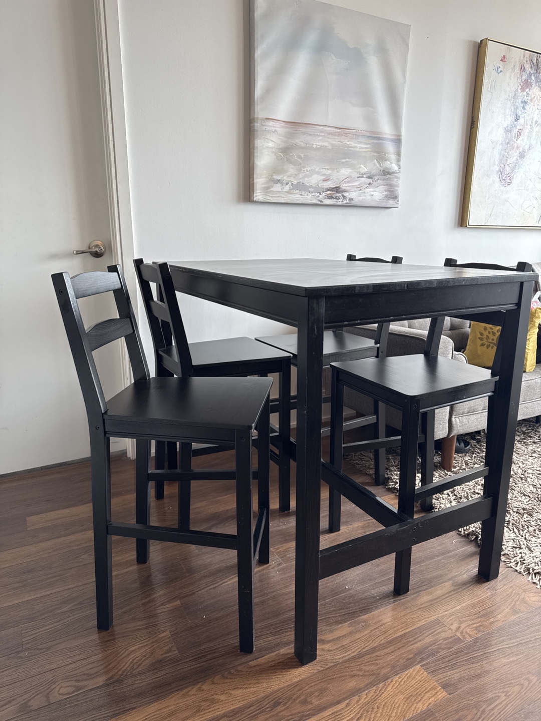 Black Bar Table with 4 Chairs - photo 2