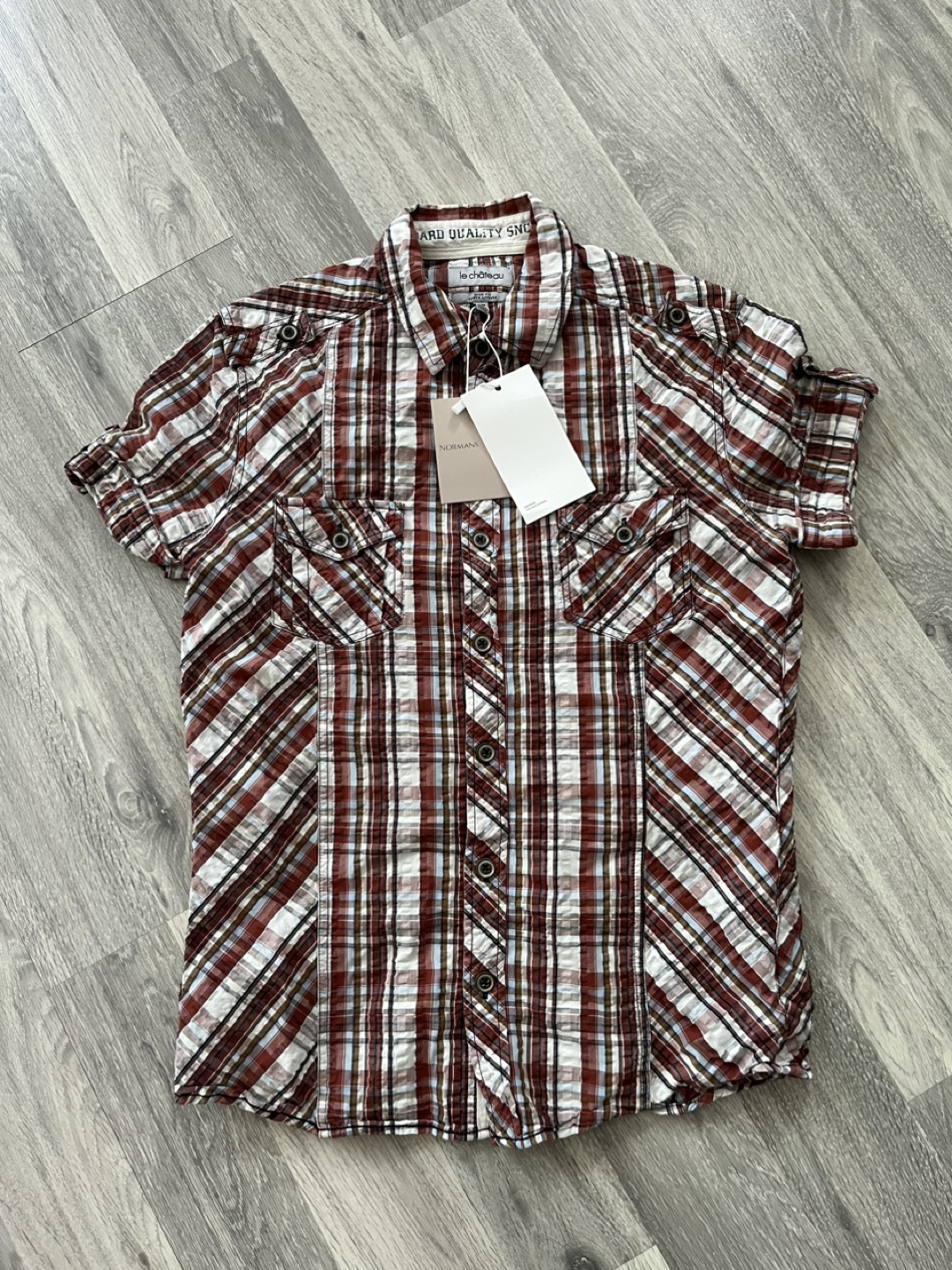 Le Chateau Plaid Short Sleeve Shirt