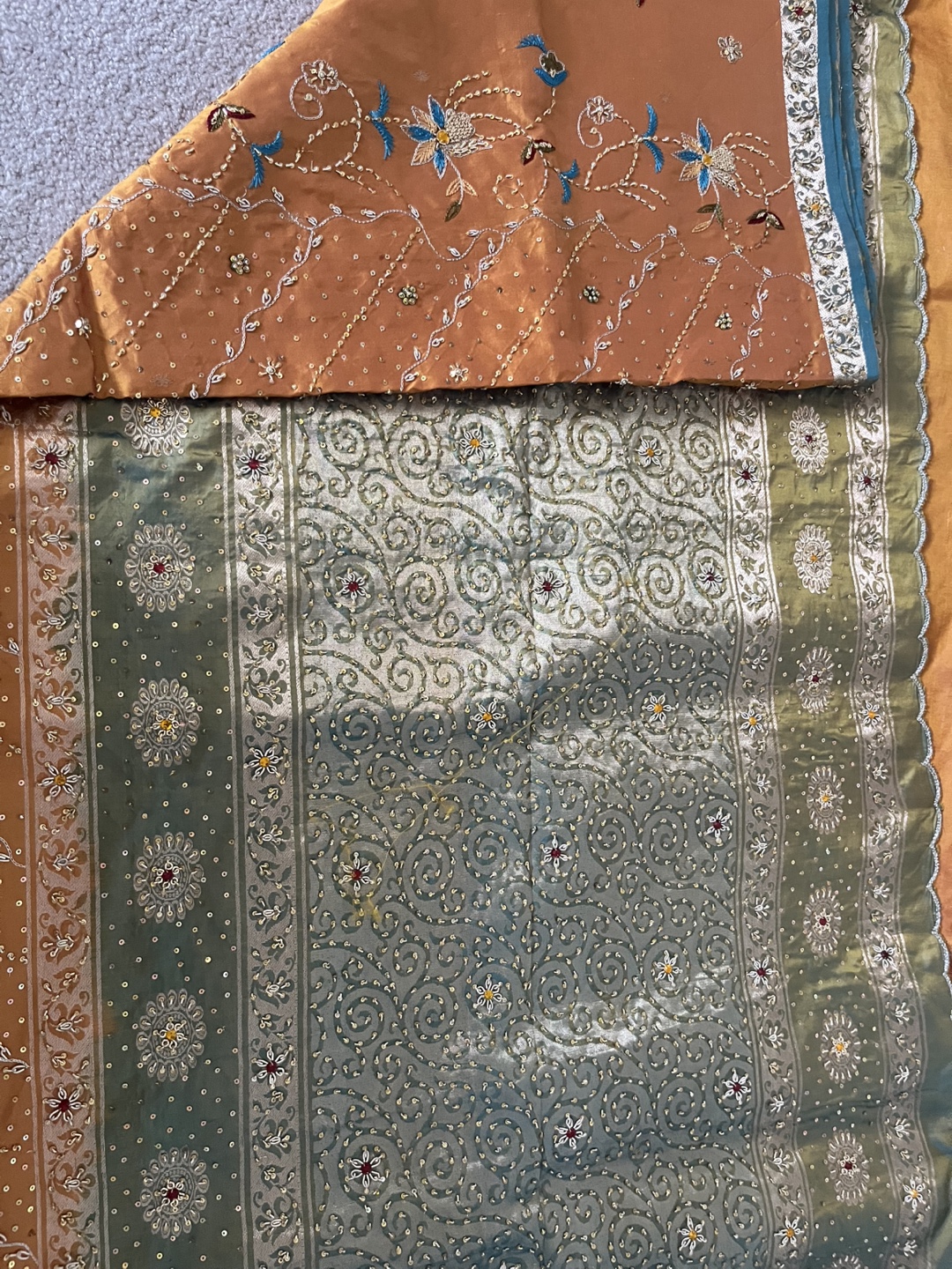 Embroidered Sari Fabric