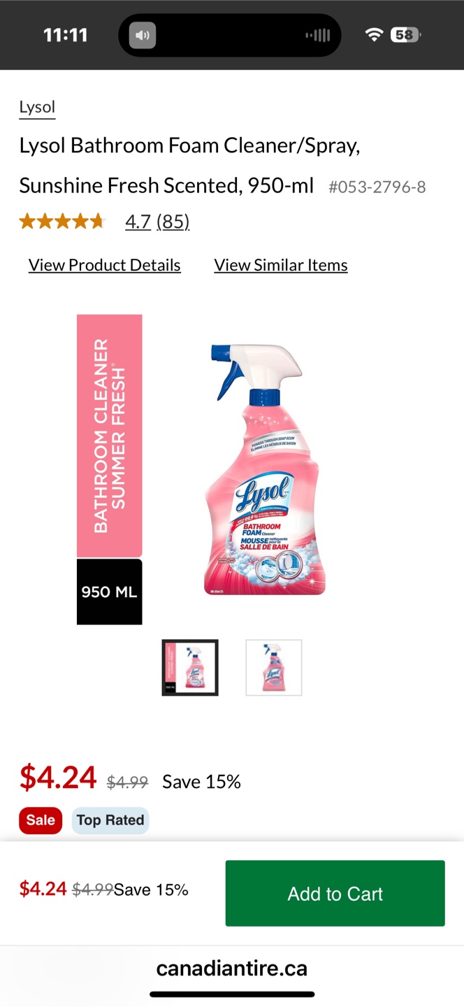 Lysol Bathroom Cleaner, Cool Spring Breeze, 650 mL - photo 3