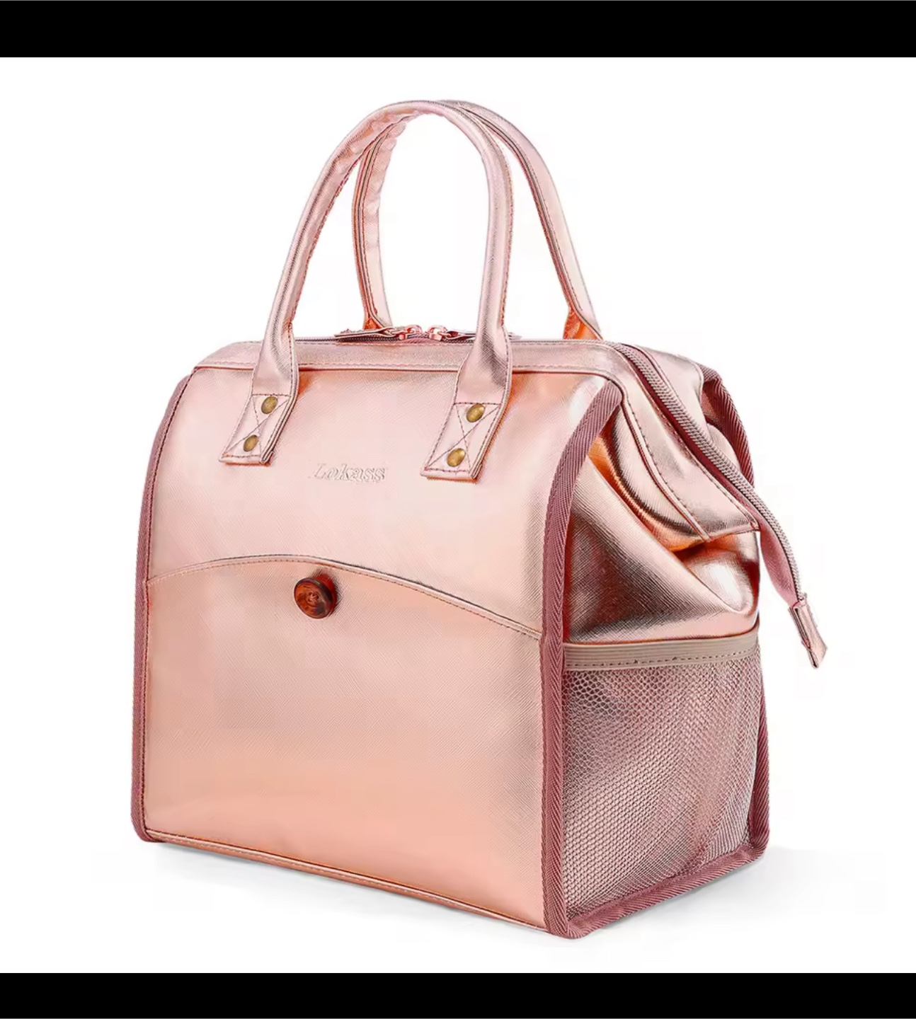 Lokass Rose Gold Insulated Lunch Bag