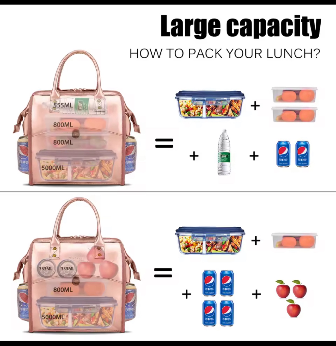 Lokass Rose Gold Insulated Lunch Bag - photo 5