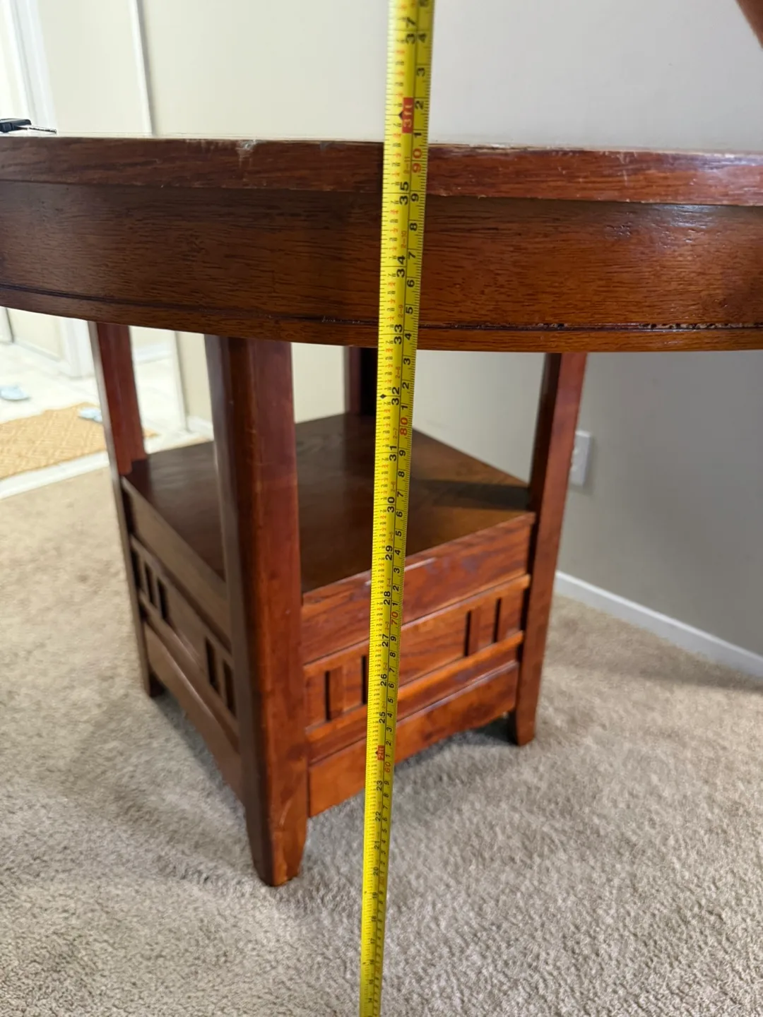 Round Wooden Dining Table with Leaf image indicator(5)