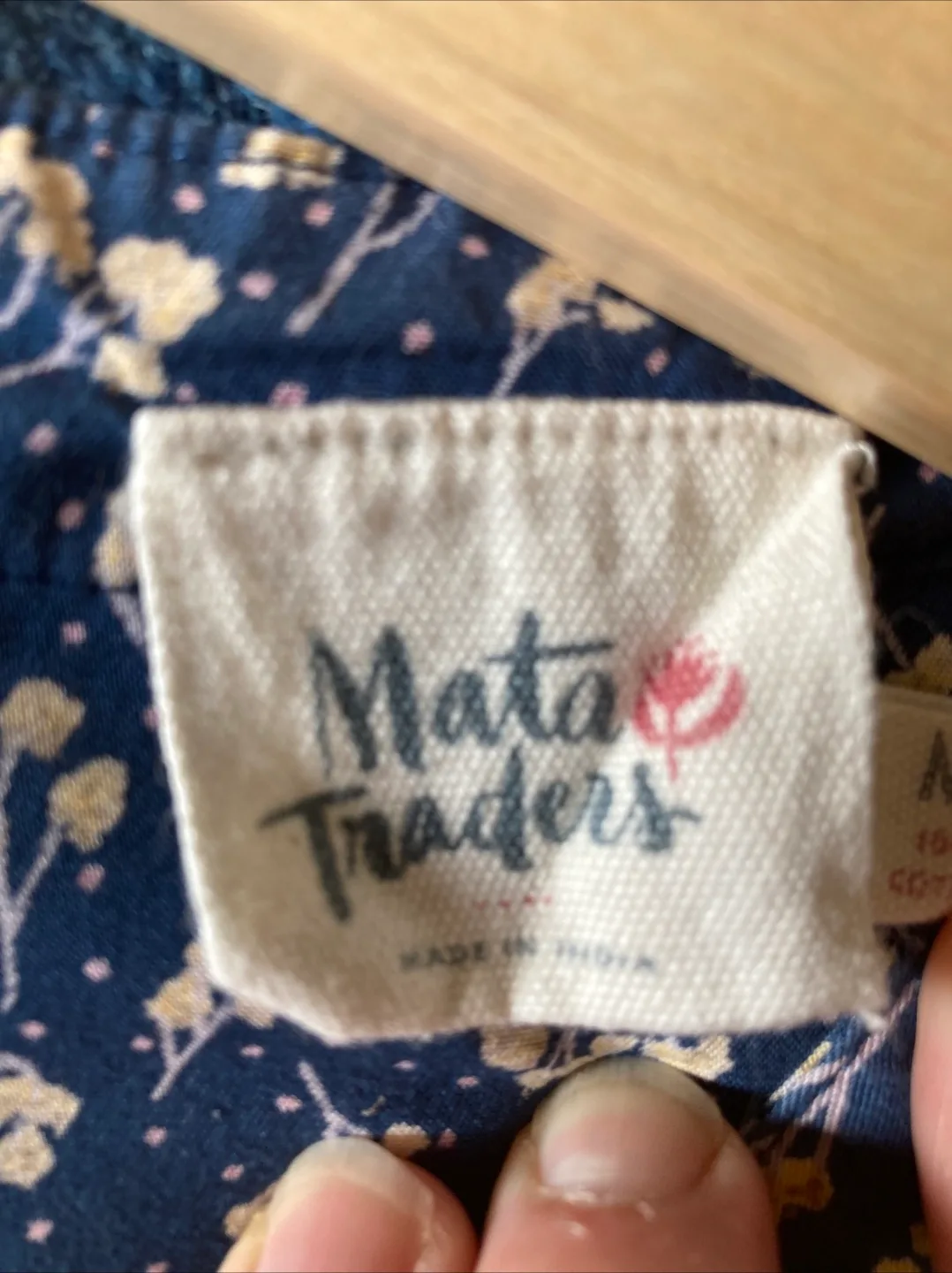 Blue Summer Smock  Dress - 100% Cotton- Blue with Yellow Flowers image indicator(5)