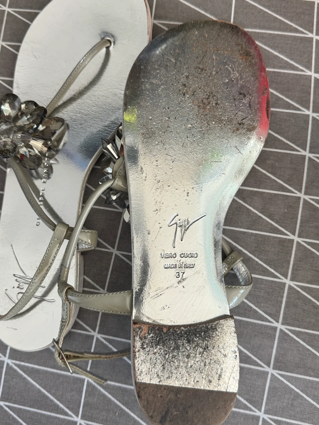 Giuseppe Zanotti Silver Sandals - Size 37 image indicator(4)