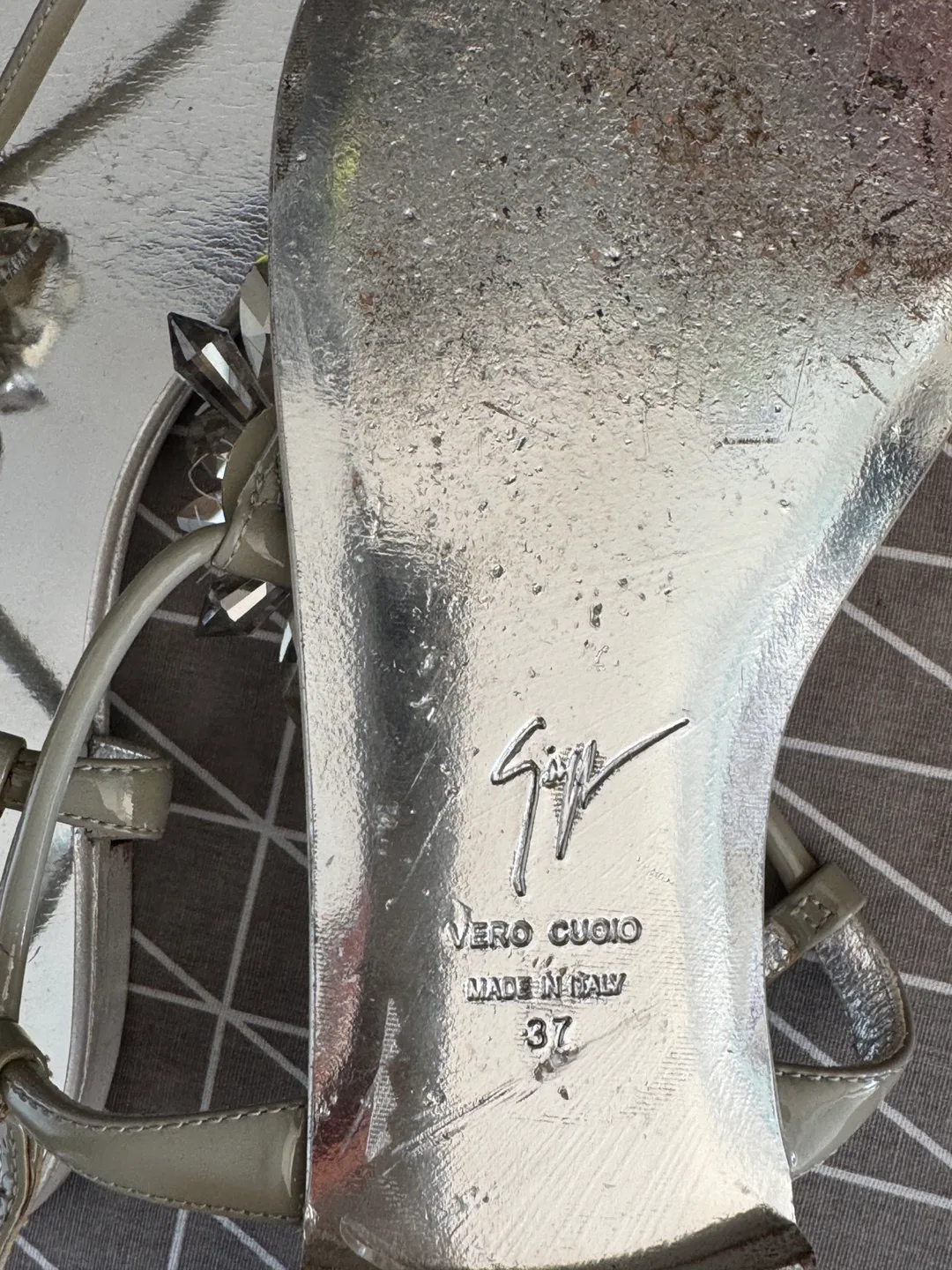 Giuseppe Zanotti Silver Sandals - Size 37 image indicator(5)