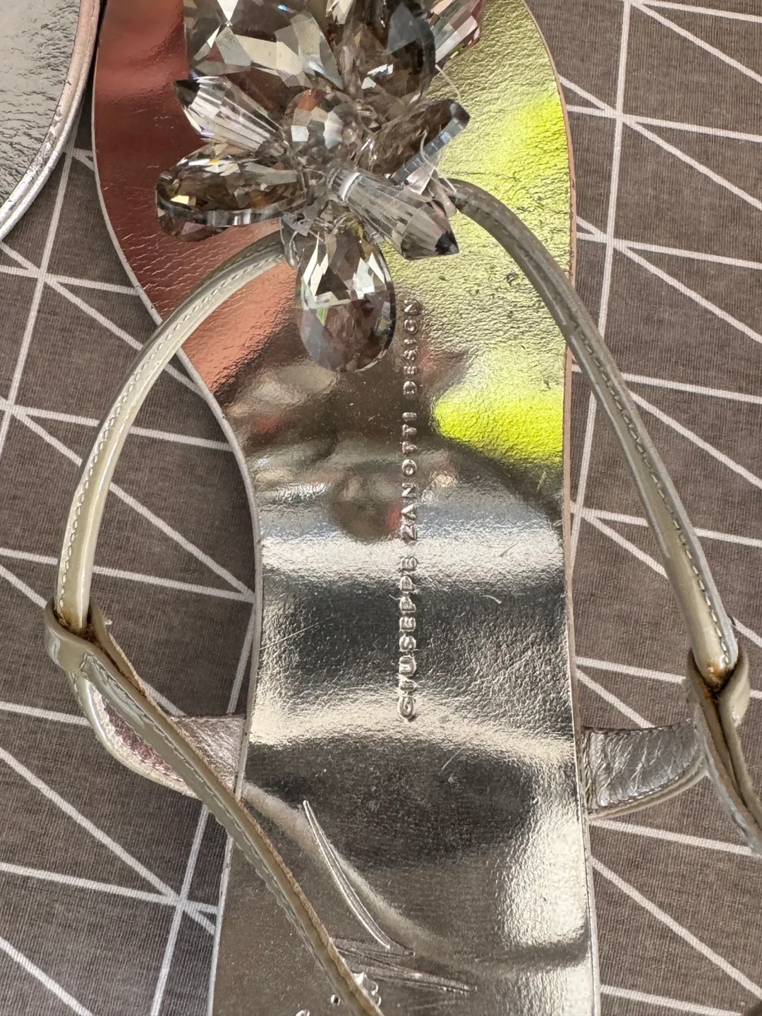 Giuseppe Zanotti Silver Sandals - Size 37 image indicator(2)