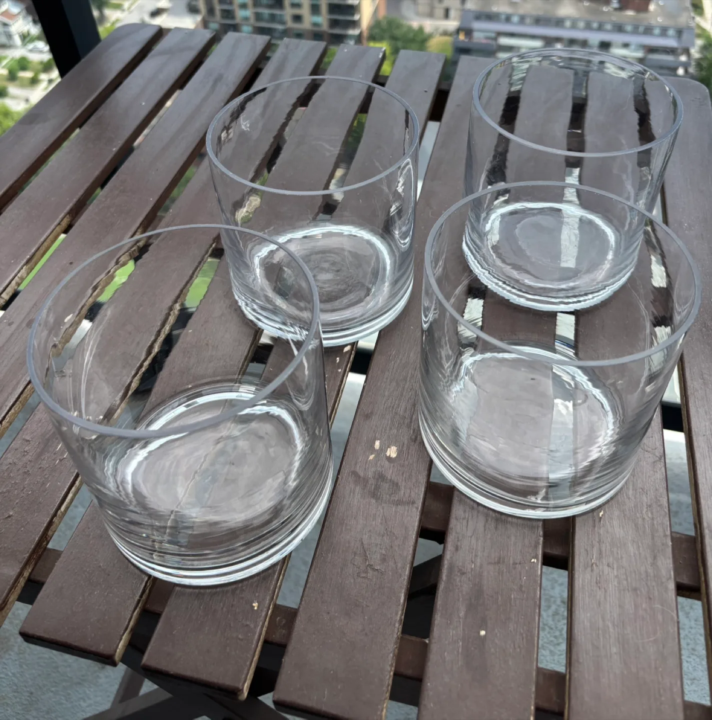 Set of 4 Clear Glass Vases thumbnail