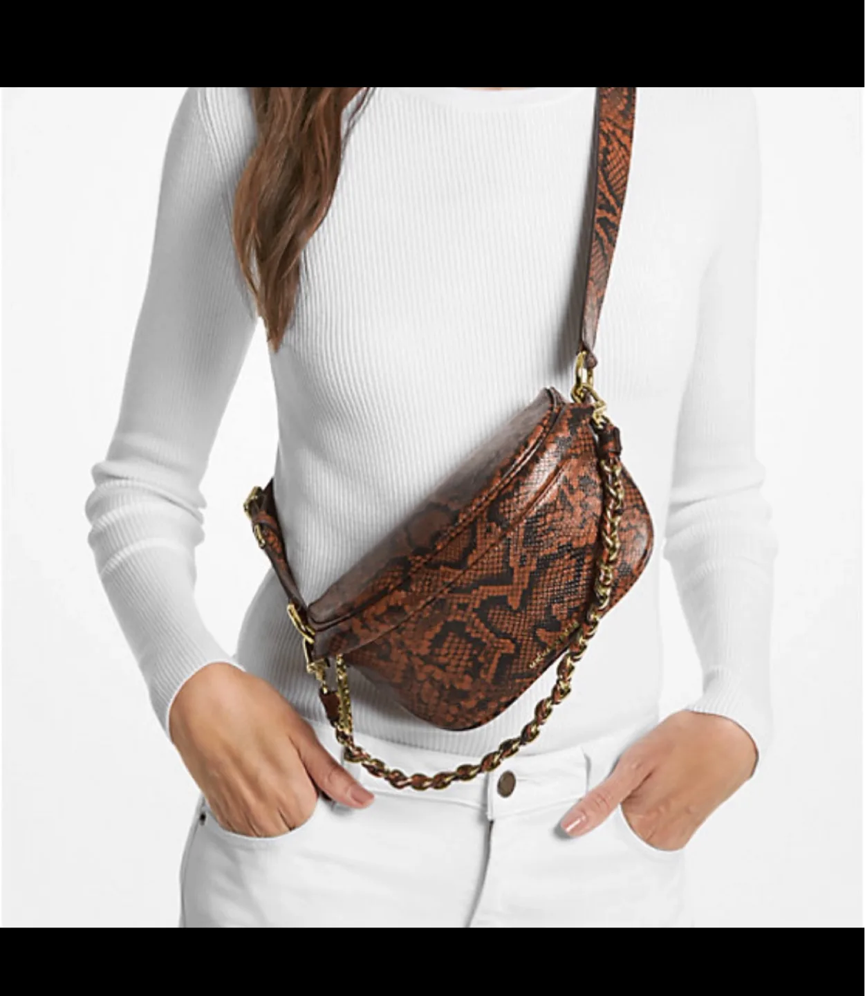 Michael Kors Snakeskin Belt Bag thumbnail