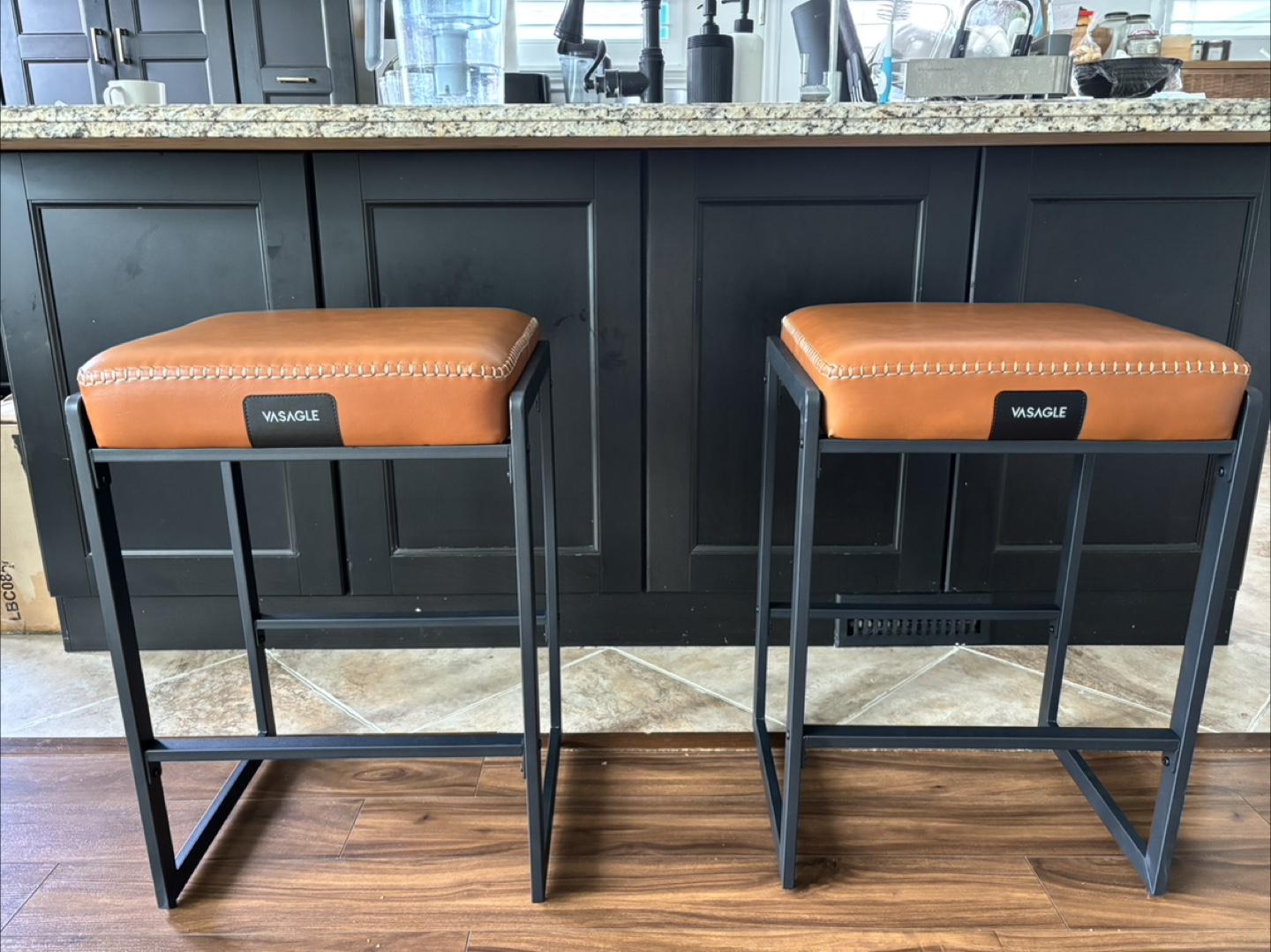 EKHO MCM Bar Stools – Set of 2 (Caramel Brown)