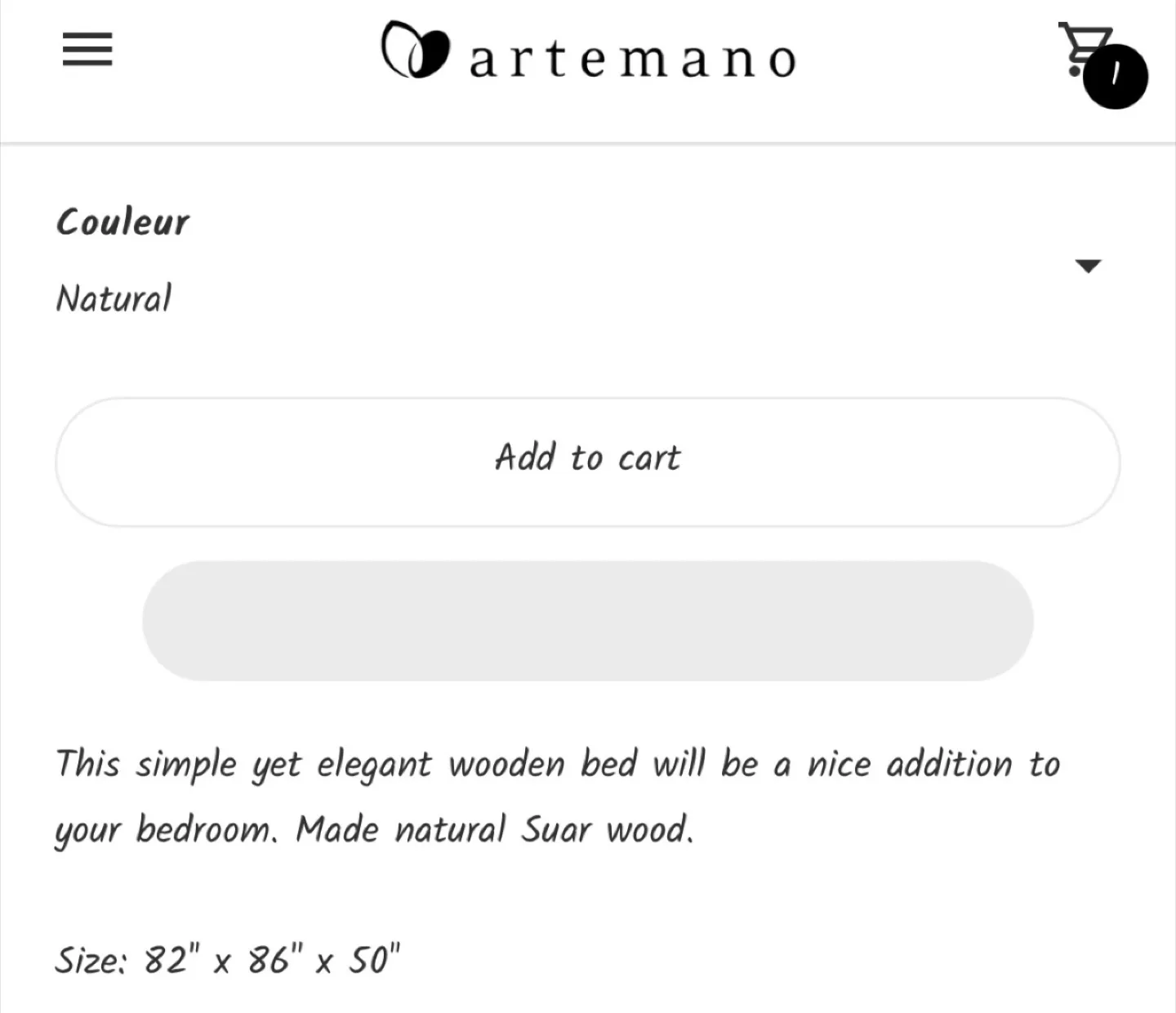 Artemano King Size Bed - Natural Suar Wood image indicator(3)