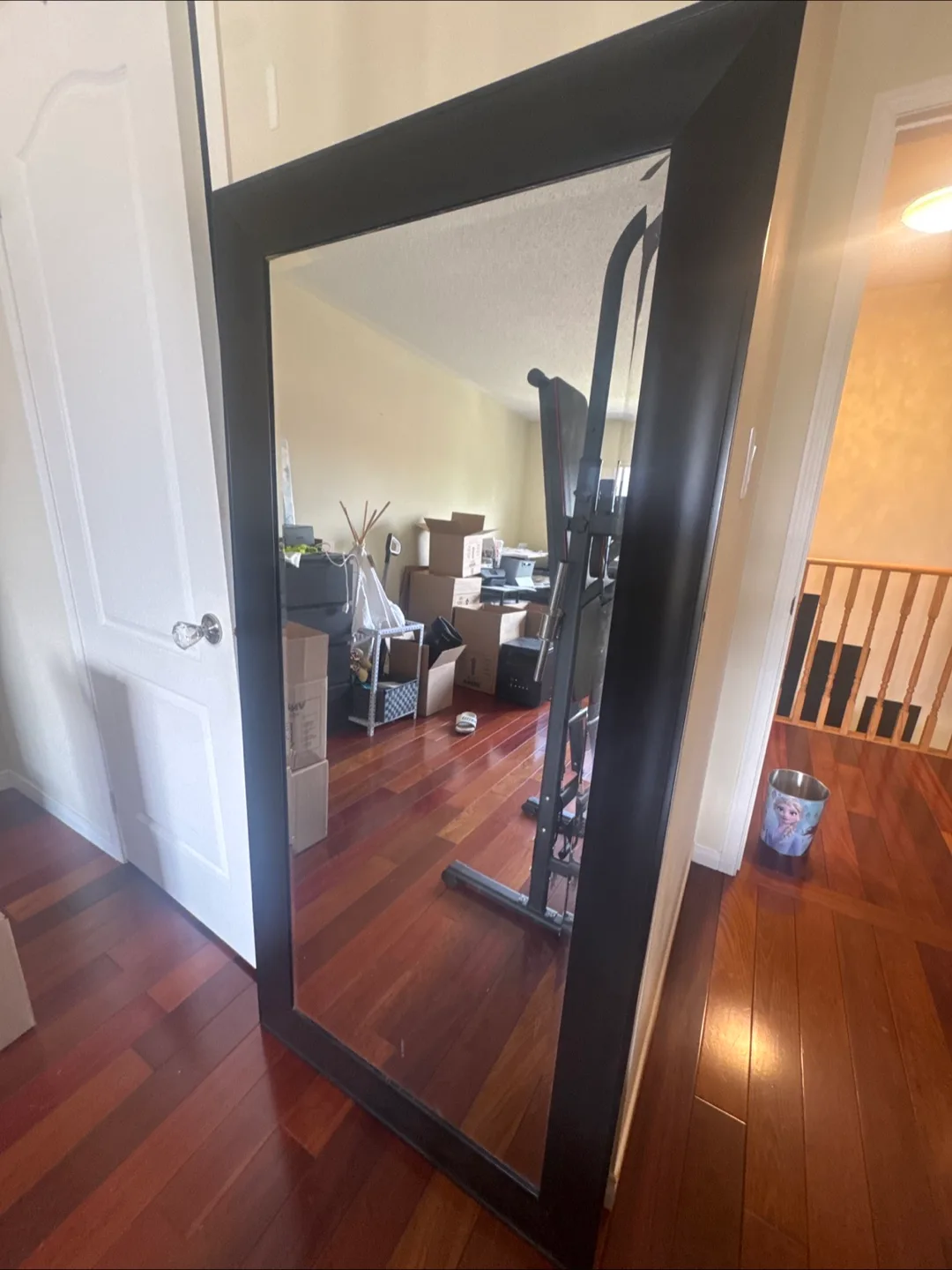 FullLength Black Solid Wood Framed Mirror -Standing / Wall mount thumbnail