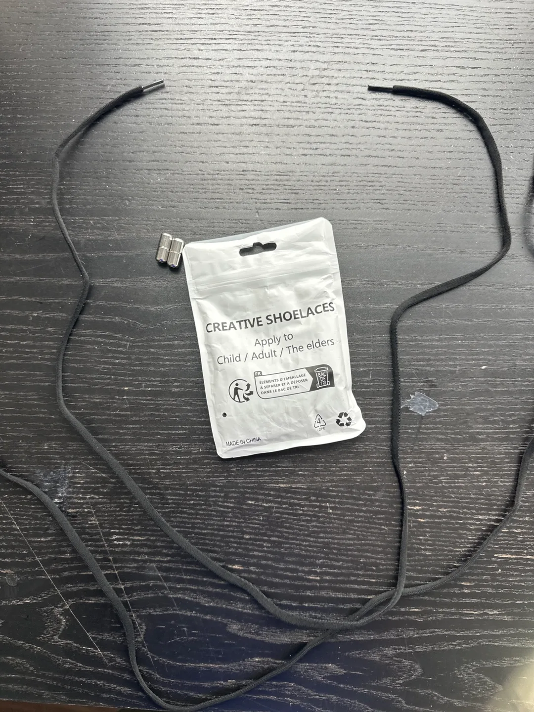 Creative Elastic Shoelaces - 1 pair Black 3 feet long image indicator(3)