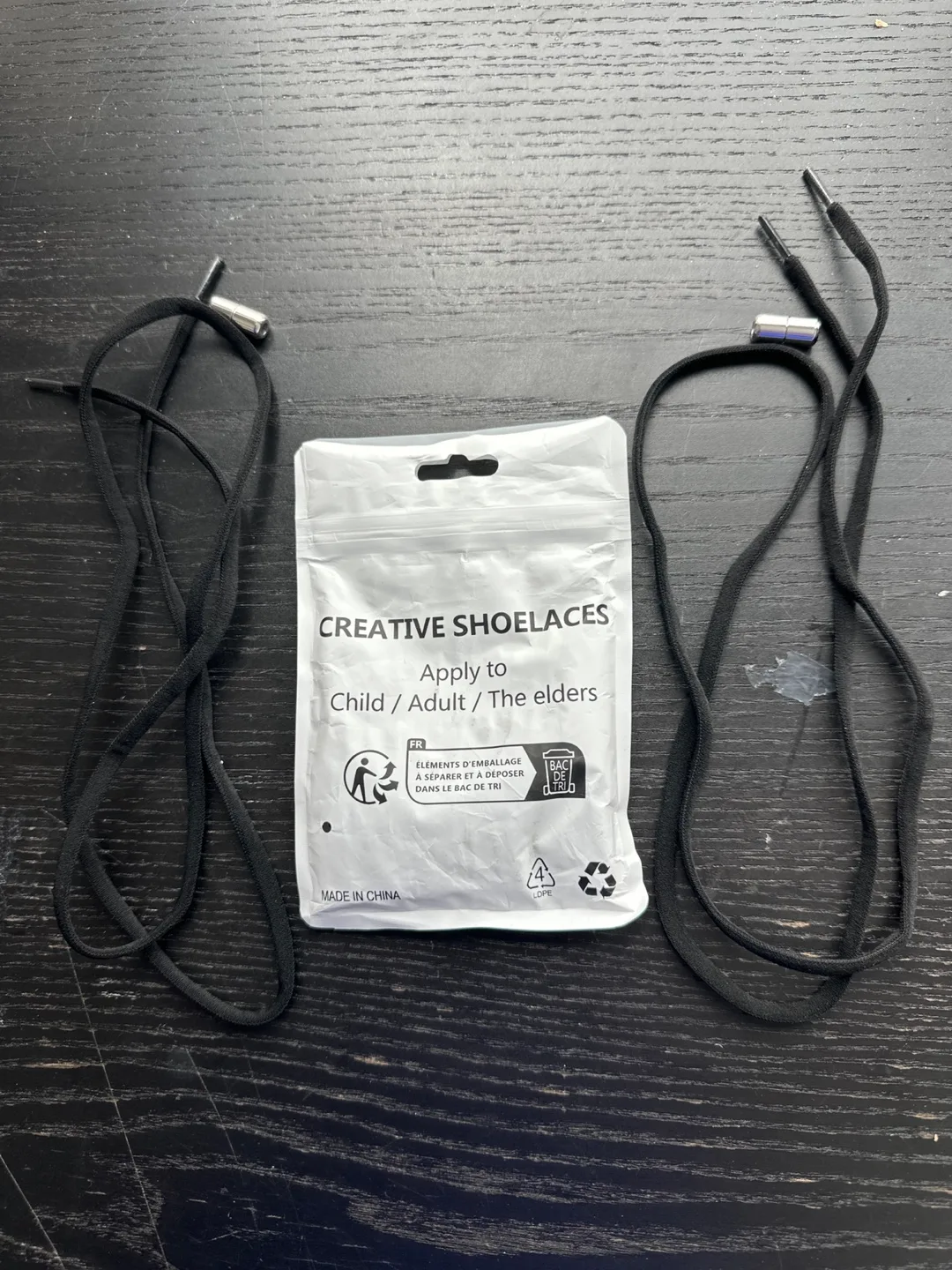 Creative Elastic Shoelaces - 1 pair Black 3 feet long image indicator(2)