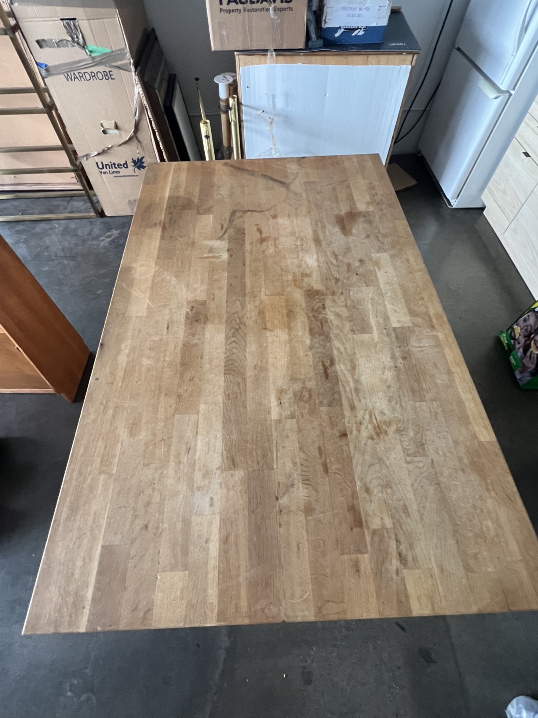 Kitchen Island with Wood Top and White Base - photo 3