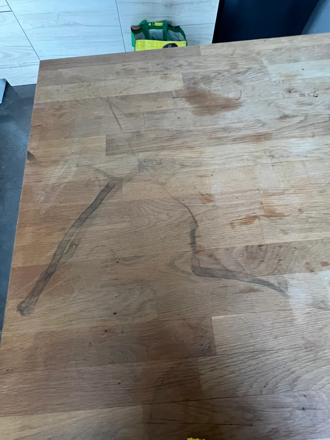 Kitchen Island with Wood Top and White Base image indicator(6)