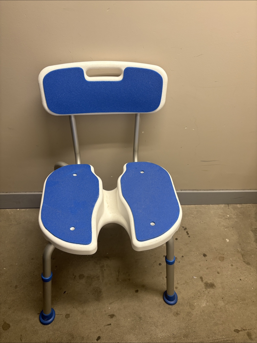 Blue & White Adjustable Bath/Shower Chair