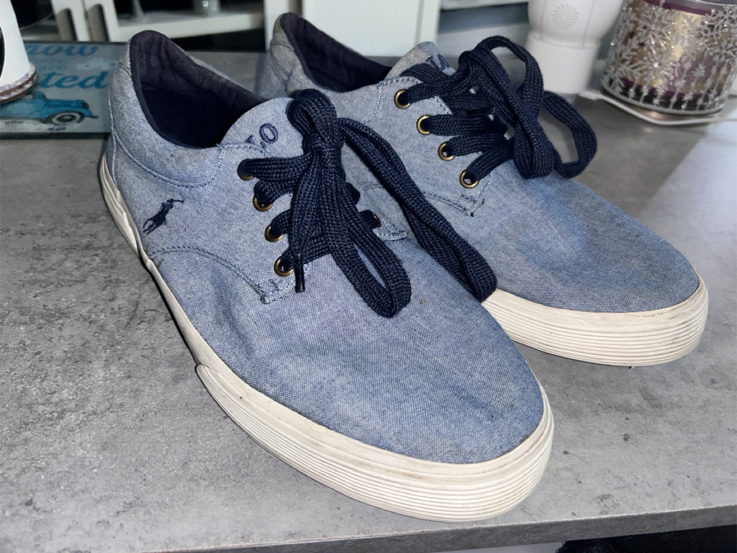 Polo Ralph Lauren Blue Canvas Sneakers - Size 11