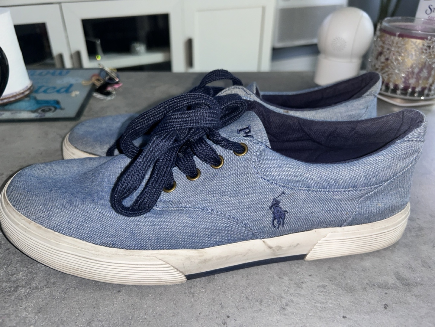 Polo Ralph Lauren Blue Canvas Sneakers - Size 11 - photo 2