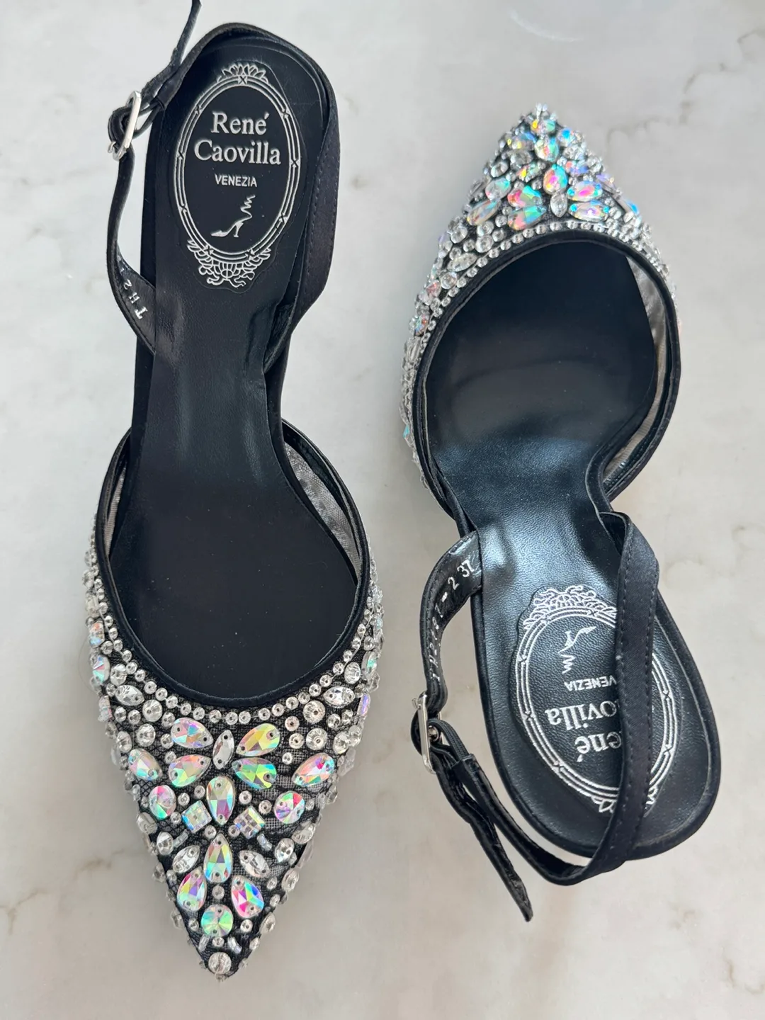 René Caovilla Embellished Heels - Size 37 thumbnail