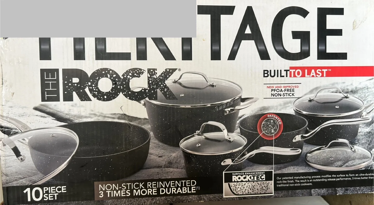 New: The Rock Heritage 10-Piece Cookware Set - New in Box! image indicator(3)