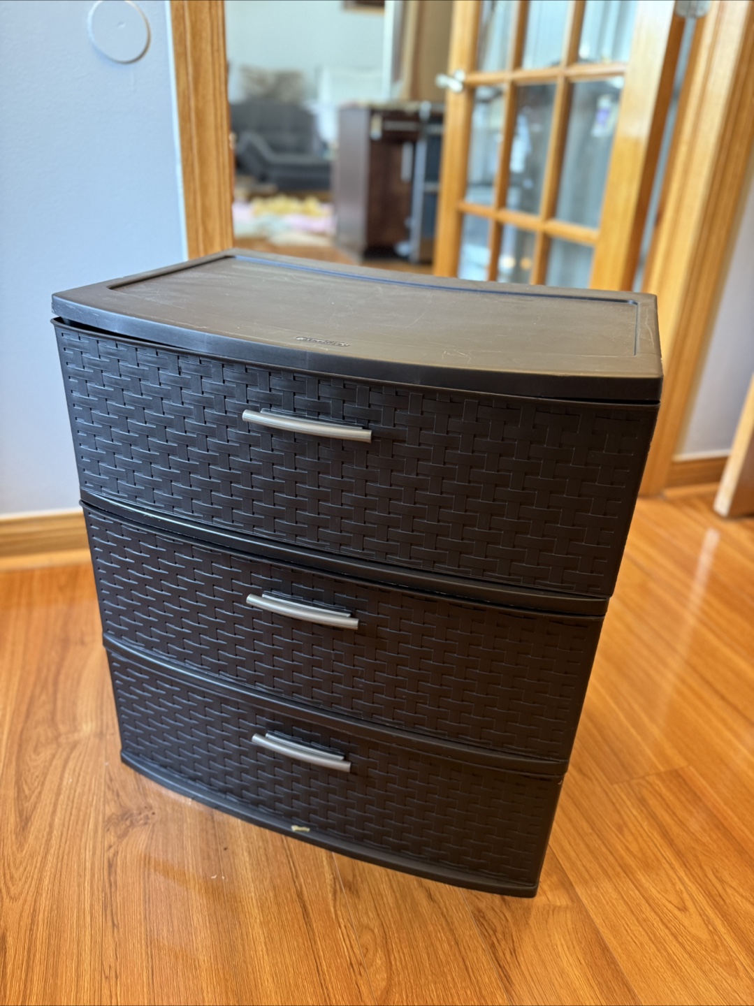 3-Drawer Wicker Weave Storage Tower